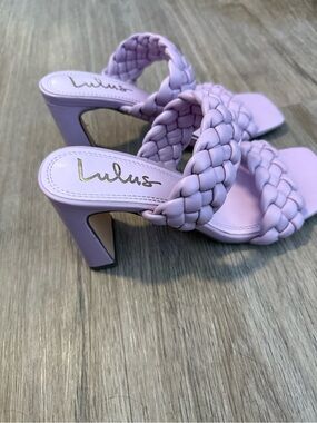 Lulu's Lavender Braided Slide Heels
